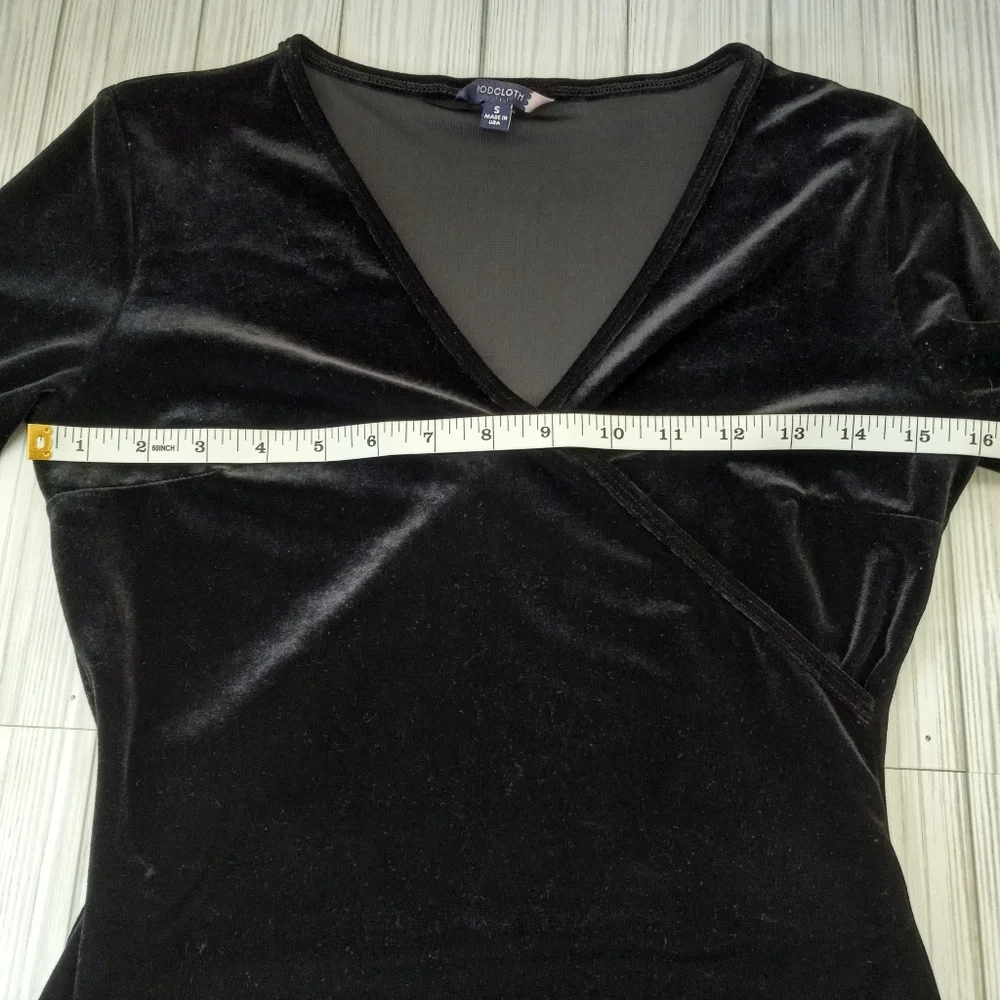 Modcloth Black Velvet Whimsigoth Bodysuit